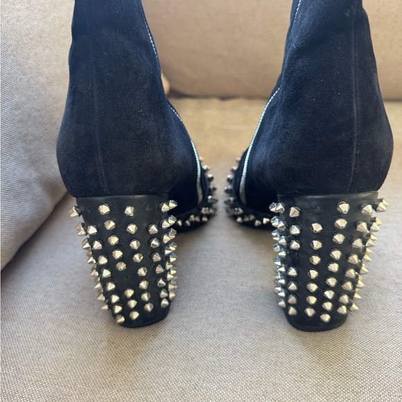 PHILIPP PLEIN Shoes Ankle Boots Black Suede Studded Heels EU 40 / US 9 $1500 - Picture 9 of 13